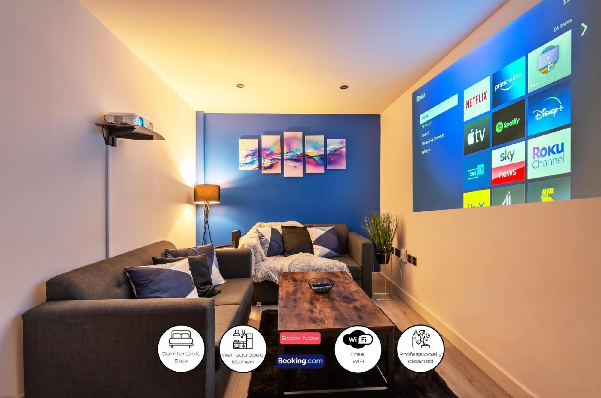 Spacious 1 Bedroom Apartment With 4K Cinema Experience By Green Haven Escapes In Bradford ブラッドフォード エクステリア 写真